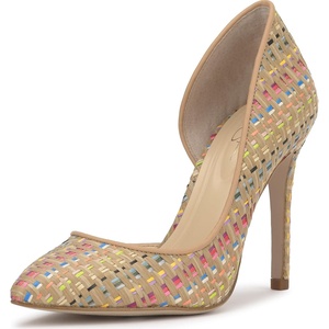 Jessica Simpson Women’s Prizma D’Orsay Pump(Natural/Praline Raffia)