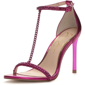 Jessica Simpson Women’s Qiven T-Strap High Heel Sandal with Chain Detail(Fuschia)