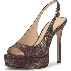 Jessica Simpson Women’s Sibilla Slingback Platform Pump(Bronze Multi Speckled Snake Print)