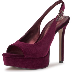 Jessica Simpson Women’s Sibilla Slingback Platform Pump(Dark Cherry Lux Velvet)