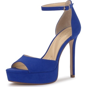 Jessica Simpson Women’s Sohilea Platform Peep Toe Pump(Blue Royale Supreme Microsuede)