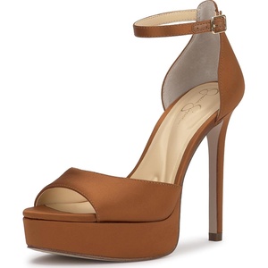 Jessica Simpson Women’s Sohilea Platform Peep Toe Pump(Golden Copper Satin)