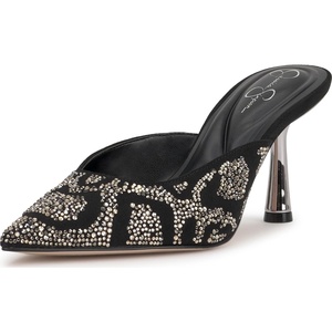 Jessica Simpson Women’s Xia High Heel Mule(Black Supreme Microsuede)