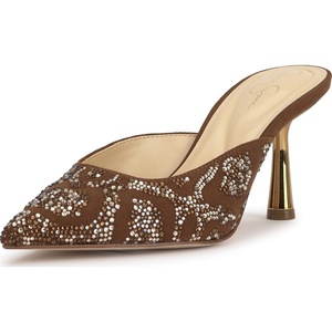 Jessica Simpson Women’s Xia High Heel Mule(Toasted Pecan Supreme Microsuede)